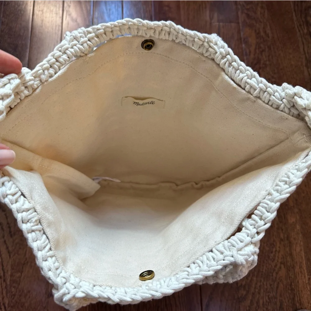 Madewell • Woen Once • Womens Crocheted Shoulder Bag Antique Cream - Picture 6 of 10